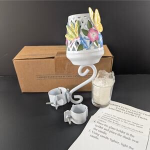 NWT Avon Patio Table Votive Candle Holder - Butterflies Floral